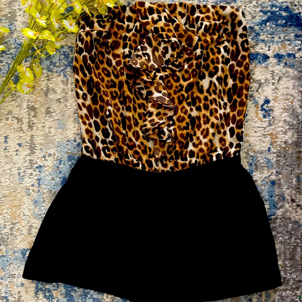 Express Leopard Print Romper